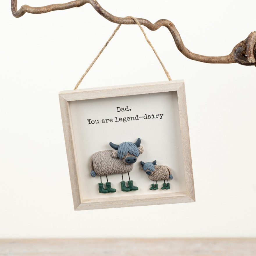 13cm Dad Your A legend - Dairy Pebble Plaque