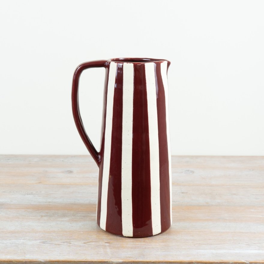 33cm Wine Red Stripped Jug