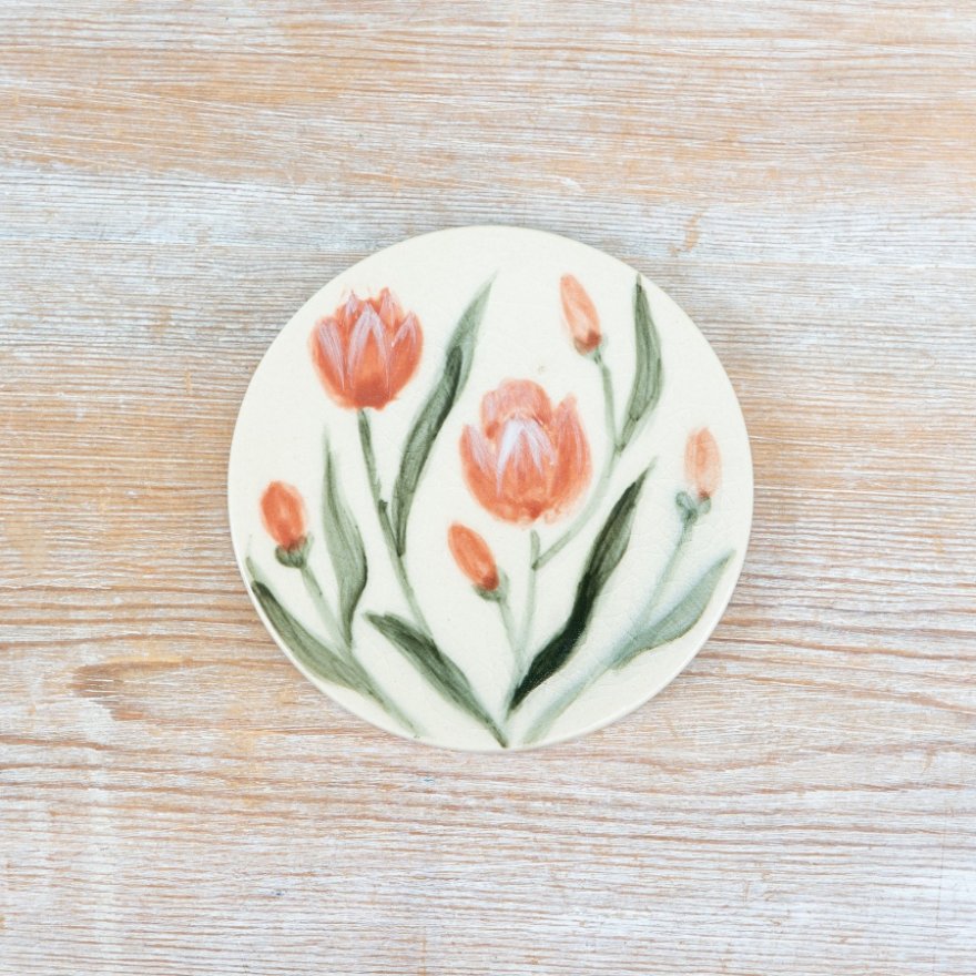 10cm Tulip Round Coaster