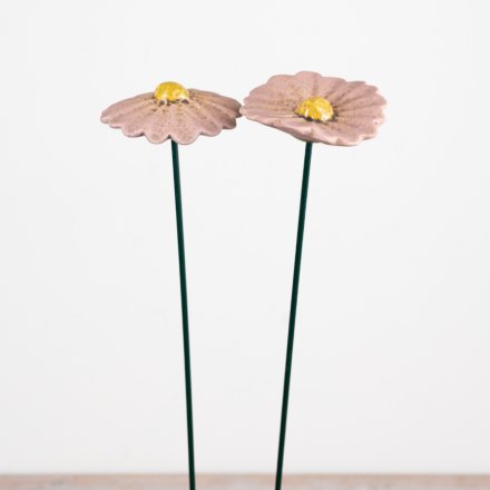 2/A Daisy Garden Stake in Soft Pink, 60cm