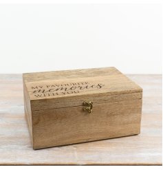 a charming My Favourite Memories With You" Engraved wooden keepsake box