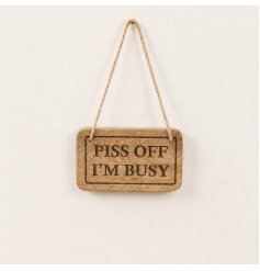 a fun wooden hanging plaque 
