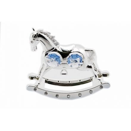 Rocking Horse Blue Silver Plate
