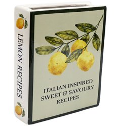 Charming dolomite vase shaped like a book with a vibrant lemon design