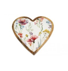 a charming flower design heart serving tray 