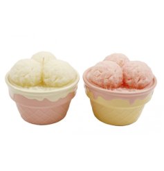 Indulge your sweet tooth without any of the calories with these delightfully whimsical ice cream sundae candles.