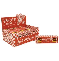Bring a smile to your step with our fun and comfy hot dog socks