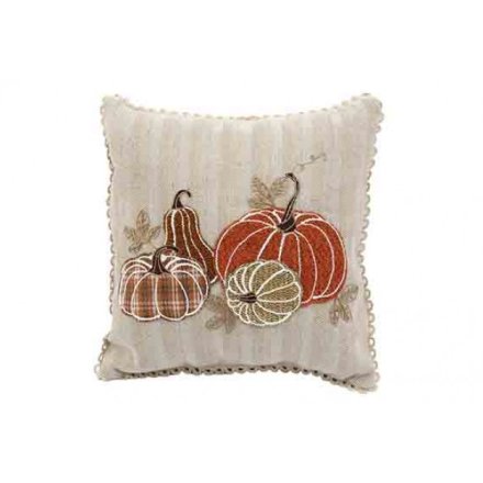 45cm Pumpkin Embroidered Scatter Cushion