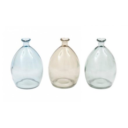 13cm Abstract Glass Vase, Pack of 3 