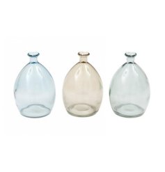 Delightful tinted glass bud vases with an artisanal, organic feel