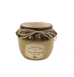 a charming olive design planter 