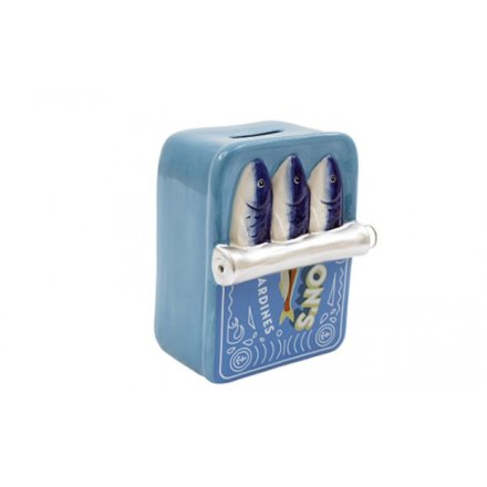 Blue Sardines Money Box, 13cm 