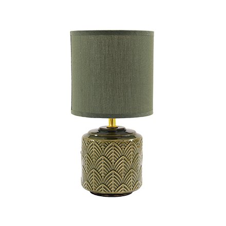 Green Leaf Dolomite Table Lamp. 28cm 