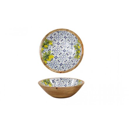 Coastal Lemon Enamel Bowl, 25cm