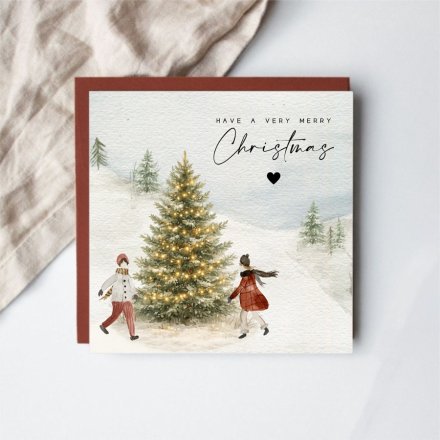 Winter Scene Greeting Card, 15cm 