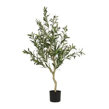 120cm Faux Olive Tree in Black Pot