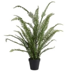 A lifelike faux Boston fern that instantly enhances any space with vibrant greenery