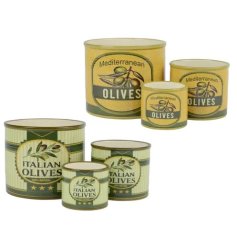 Vintage Italian Olive Ceramic Planter Canisters
