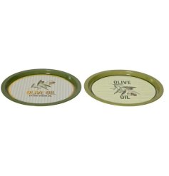 a stunning set of olive oil design round serving plates 