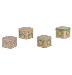 a fun colourful square storage tins