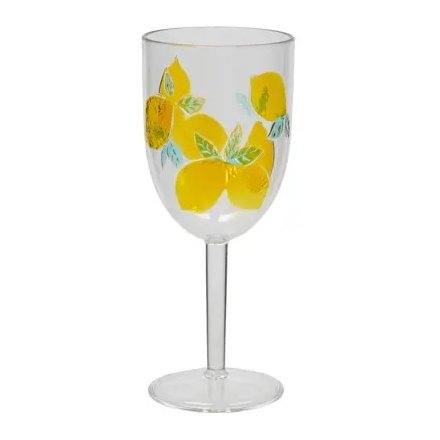 20cm Wine Glass Lemon 
