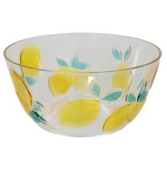 a charming plastic lemon design picnic bowl 