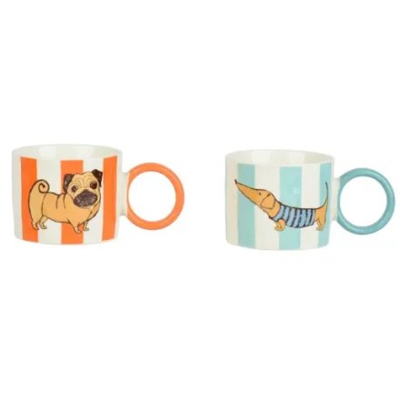 2/A Dod Striped Mugs, 15.4cm 