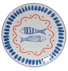 a charming sardine design serving plate perfect for picnics 