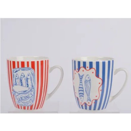 2/A Sardine Stripe Mugs, 11cm