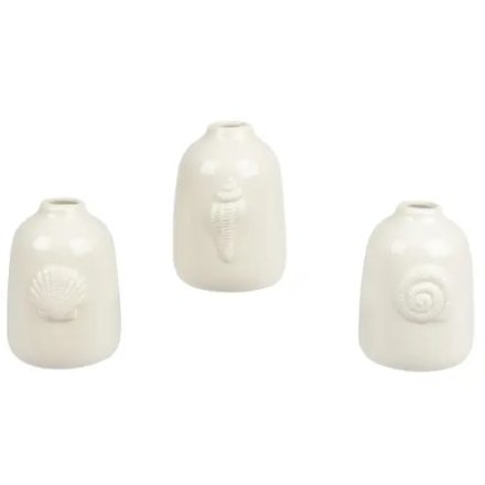 3/A Coastal Shell Vases, 10.2cm 