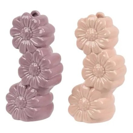 2/A Pink Daisy Stack Vase, 17cm 
