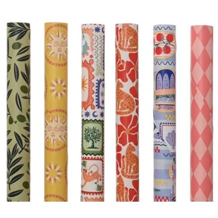 200cm Patterned Wrapping Paper, 6/A 