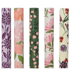 a beautiful collection of colourful floral gift wrap designs