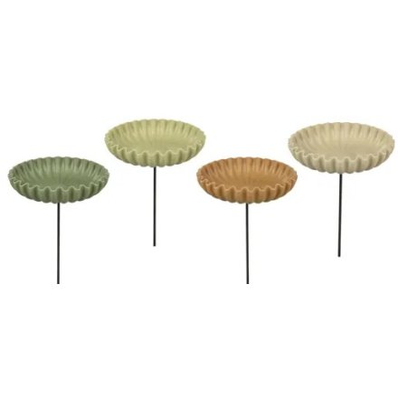 4/A Bamboo Fluted Bird Feeder, 20cm