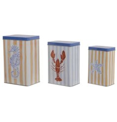 Add a fresh, seaside feel to your kitchen with our trio of nesting nautical storage tins