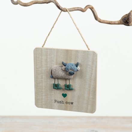 3d Cow Hanging Sign, 13cm 