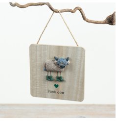 a charming 3d highland cow plaque 