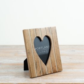 a delightful freestanding heart-shaped frame for treasured memories