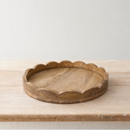 Scalloped Mango Tray, 35cm 