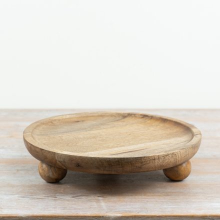 30cm Wooden Pedestal Tray