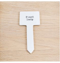 a chanrimg white plant lady garden stake 