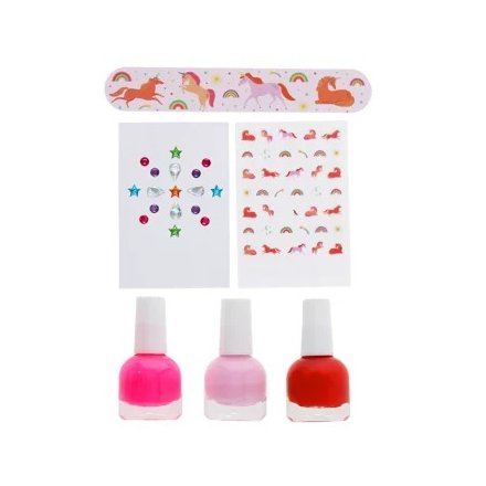 Create colourful, sparkly nails with this fun unicorn-themed nail kit for children