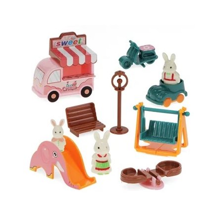 Delight in sweet adventures with the charming Ice Cream Playground playset
