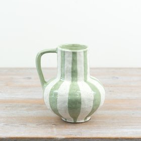 a delightful striped jug perfect for flowers or drinks