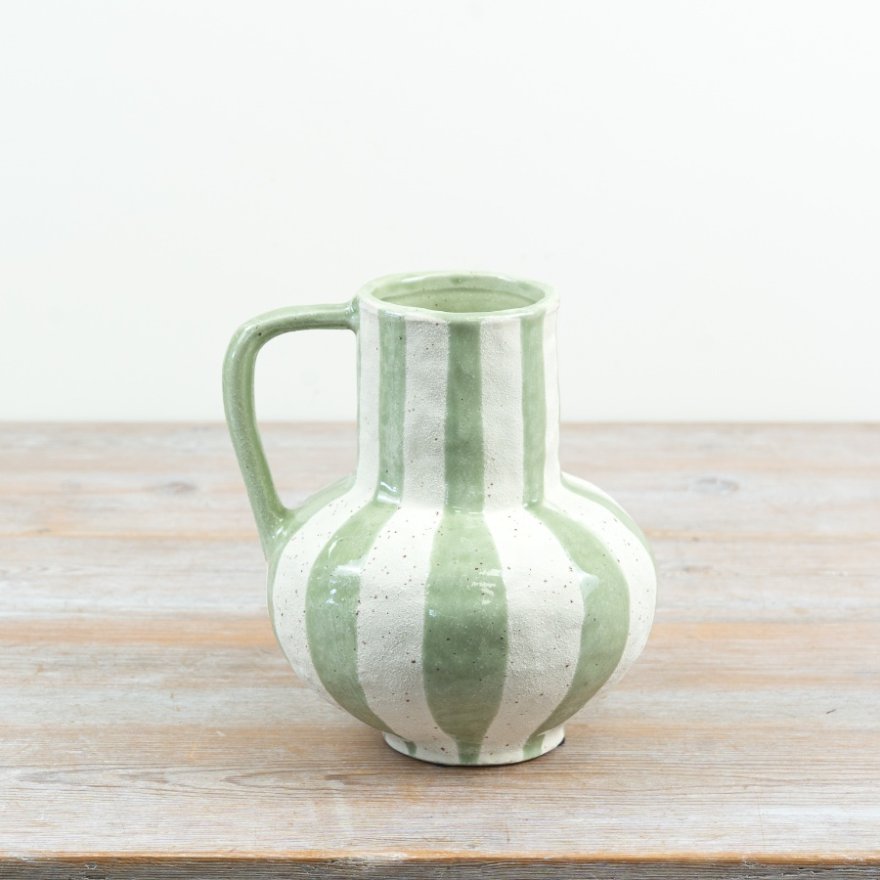 Striped Ceramic Jug, 18.5cm