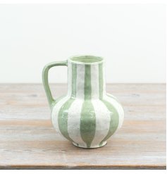 a charming striped jug vase 