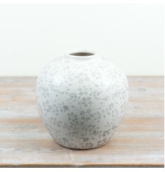 a stunning floral white vase 