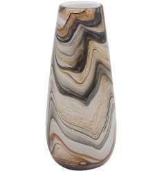 Add a cosy charm to your space with this elegant cappuccino-hued ceramic vase