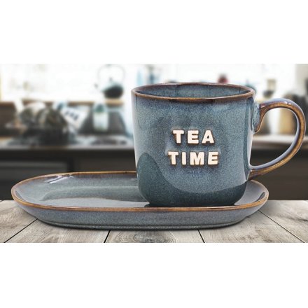 Blue Tea Time Snack Set, 20cm 