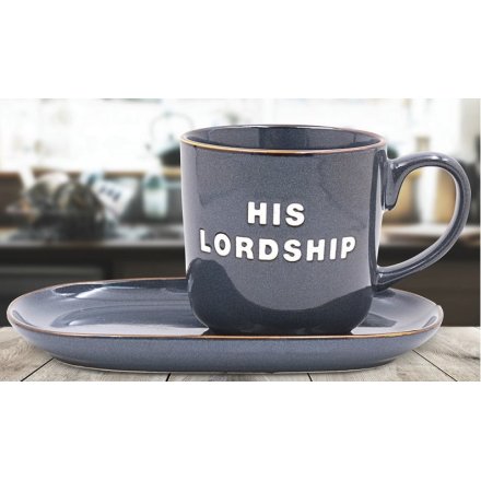 His Lordship Snack Set in Regal Blue, 20cm 